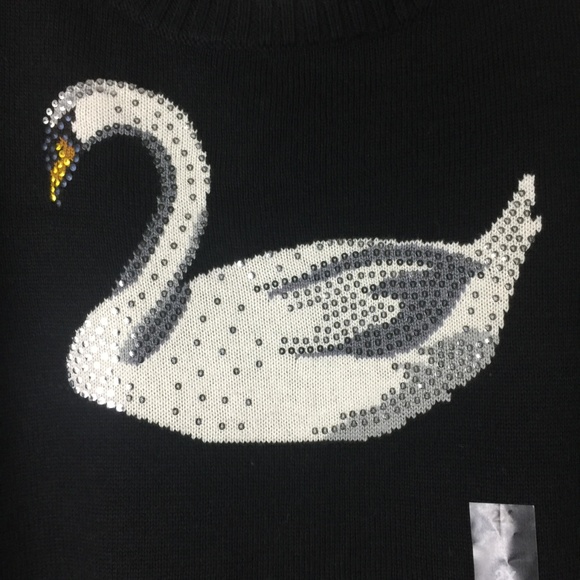 Charter Club Swan Sweater Tunic Deep Black - Picture 3 of 5